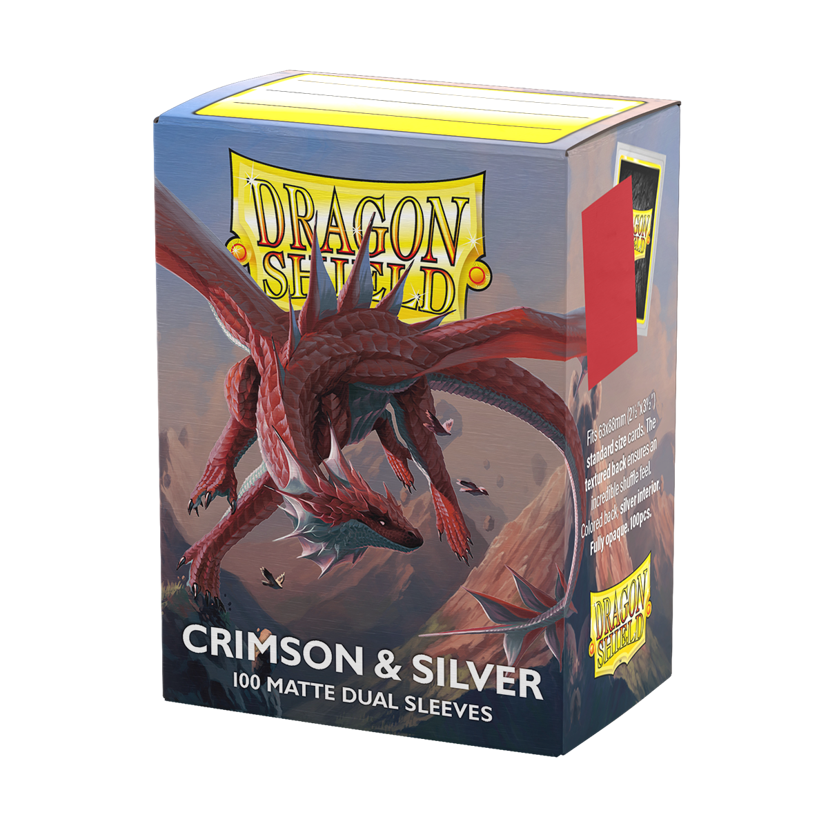 Dragon Shield: Standard 100ct Sleeves - Crimson & Silver (Dual Matte) | Gamers Paradise