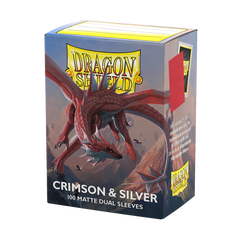Dragon Shield: Standard 100ct Sleeves - Crimson & Silver (Dual Matte) | Gamers Paradise