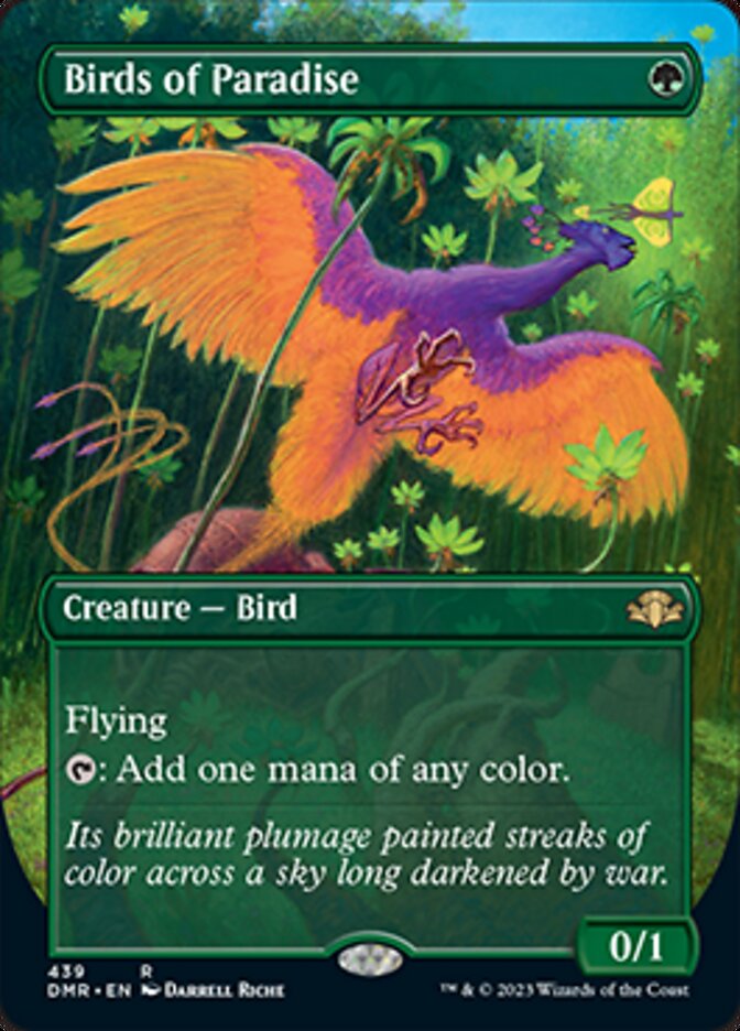 Birds of Paradise (Borderless Alternate Art) [Dominaria Remastered] | Gamers Paradise