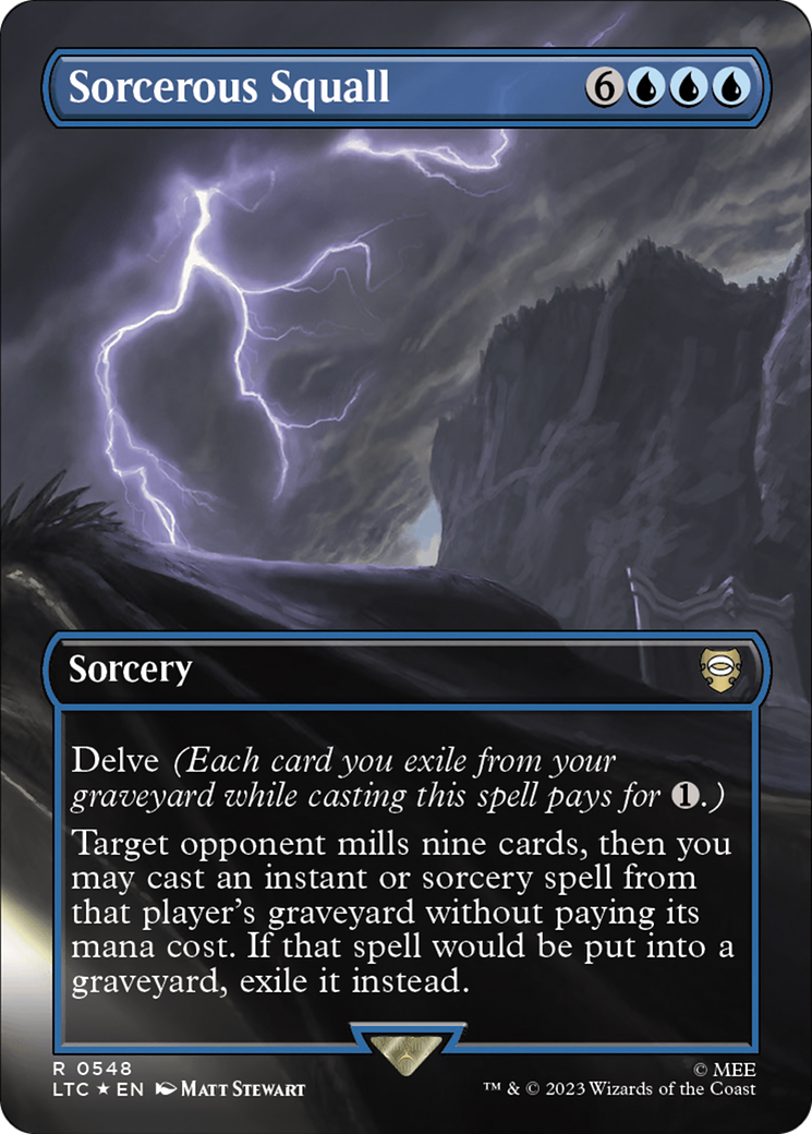 Sorcerous Squall (Borderless) (Surge Foil) [The Lord of the Rings: Tales of Middle-Earth Commander] | Gamers Paradise