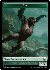 Ape (Ripple Foil) // Plant Double-Sided Token [Modern Horizons 3 Commander Tokens] | Gamers Paradise