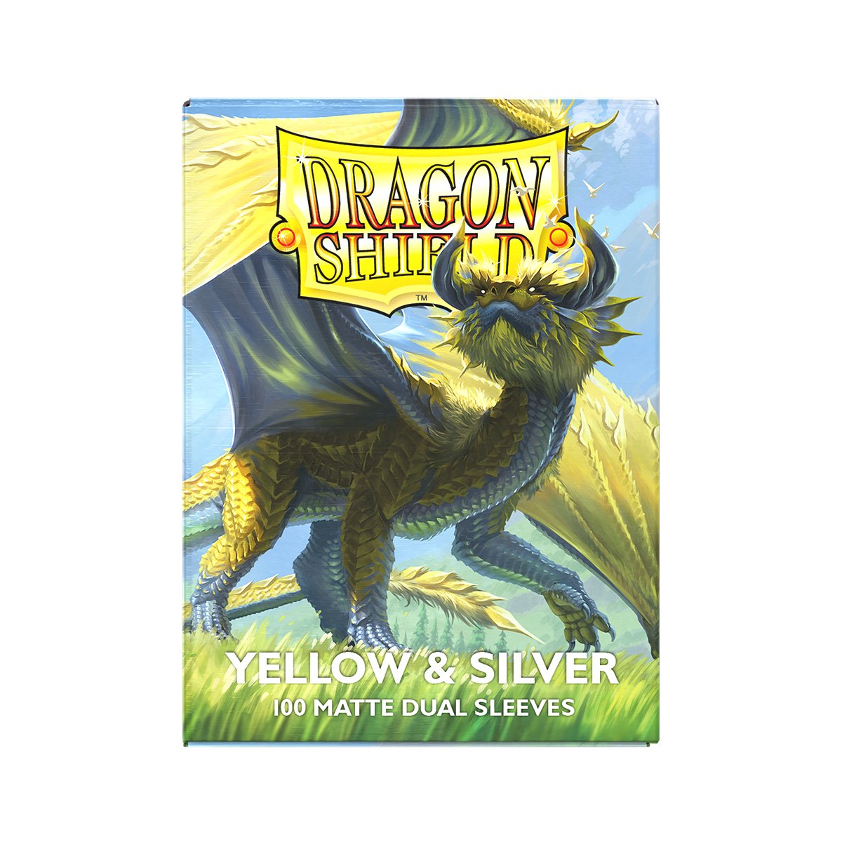 Dragon Shield: Standard 100ct Sleeves - Yellow & Silver (Dual Matte) | Gamers Paradise