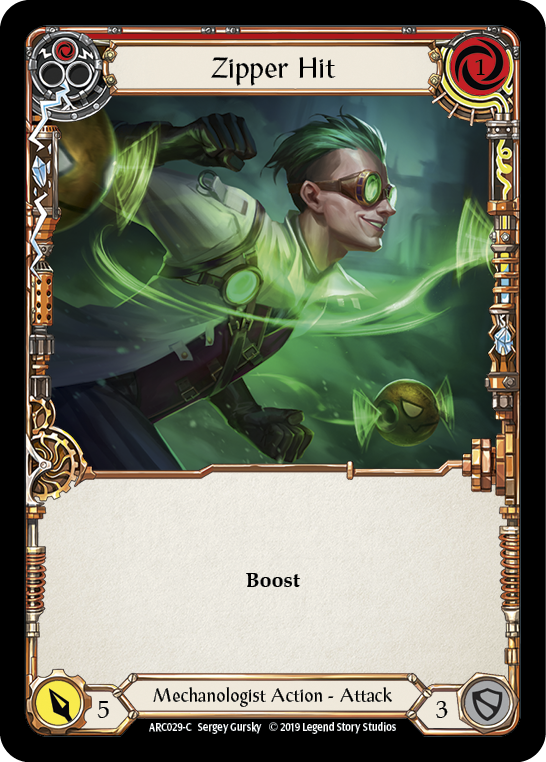 Zipper Hit (Red) [ARC029-C] (Arcane Rising)  1st Edition Rainbow Foil | Gamers Paradise