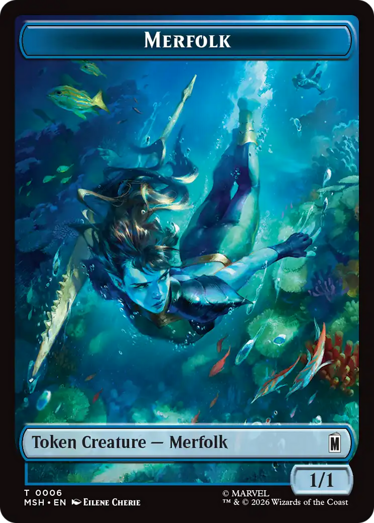 Wall (003) // Merfolk (006) Double-Sided Token [Marvel Super Heroes Commander Tokens] | Gamers Paradise