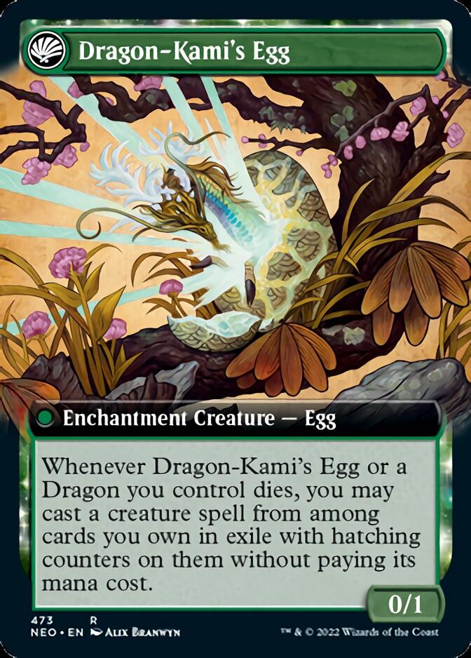 The Dragon-Kami Reborn // Dragon-Kami's Egg (Extended Art) [Kamigawa: Neon Dynasty] | Gamers Paradise