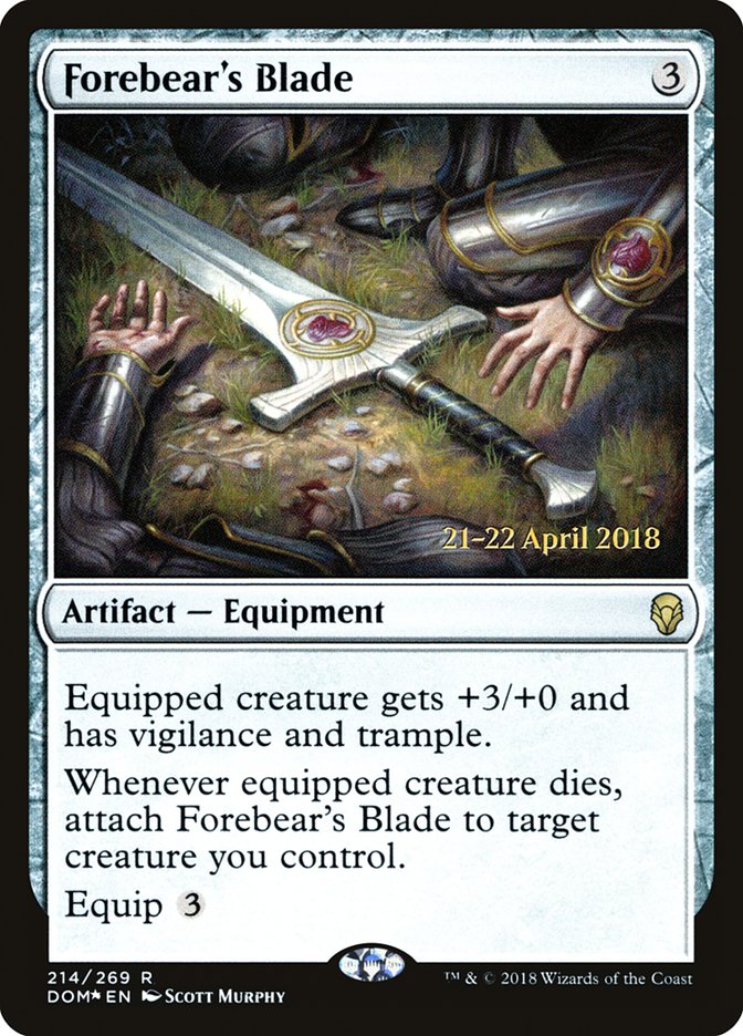 Forebear's Blade [Dominaria Prerelease Promos] | Gamers Paradise