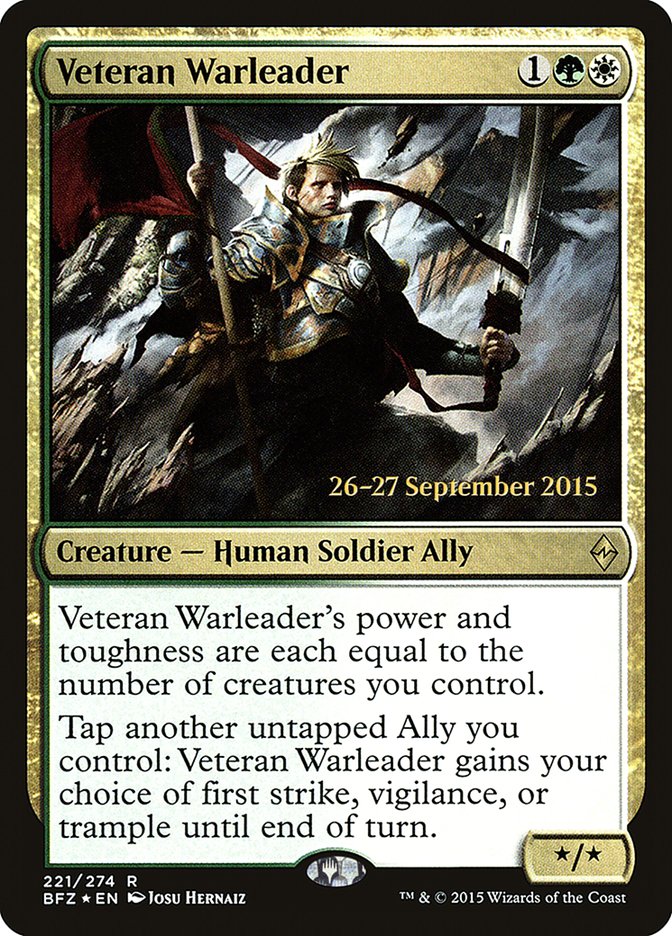 Veteran Warleader [Battle for Zendikar Prerelease Promos] | Gamers Paradise