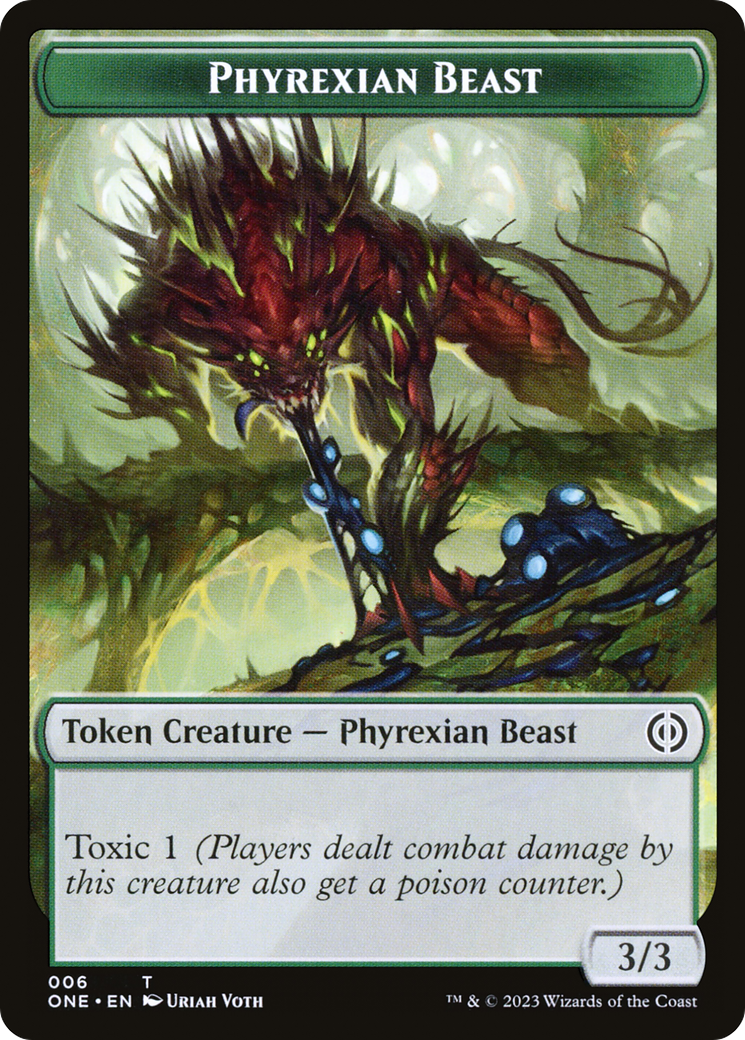 Phyrexian Goblin // Phyrexian Beast Double-Sided Token [Phyrexia: All Will Be One Tokens] | Gamers Paradise