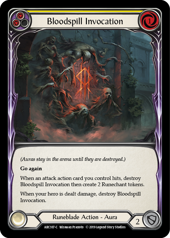 Bloodspill Invocation (Yellow) [ARC107-C] (Arcane Rising)  1st Edition Rainbow Foil | Gamers Paradise