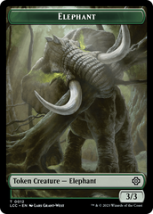 Elephant // Dinosaur (0010) Double-Sided Token [The Lost Caverns of Ixalan Commander Tokens] | Gamers Paradise