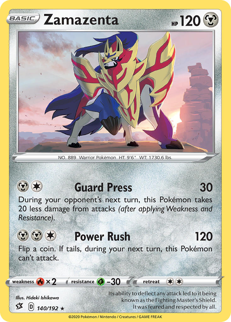 Zamazenta (140/192) (Cracked Ice Holo) (Theme Deck Exclusive) [Sword & Shield: Rebel Clash] | Gamers Paradise