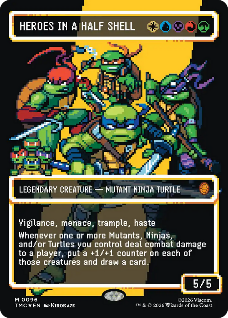 Heroes in a Half Shell (0096) (Borderless) (Surge Foil) [Teenage Mutant Ninja Turtles Commander] | Gamers Paradise