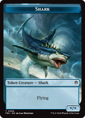 Warrior // Shark Double-Sided Token [Reality Fracture Commander Tokens] | Gamers Paradise