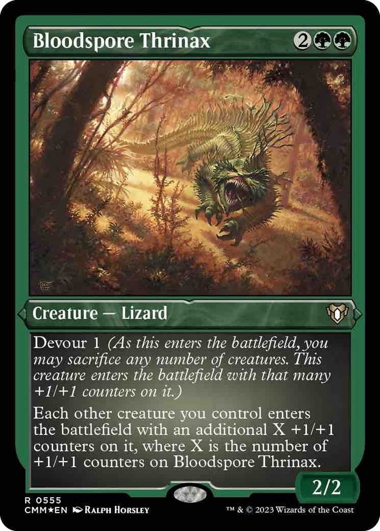 Bloodspore Thrinax (Foil Etched) [Commander Masters] | Gamers Paradise