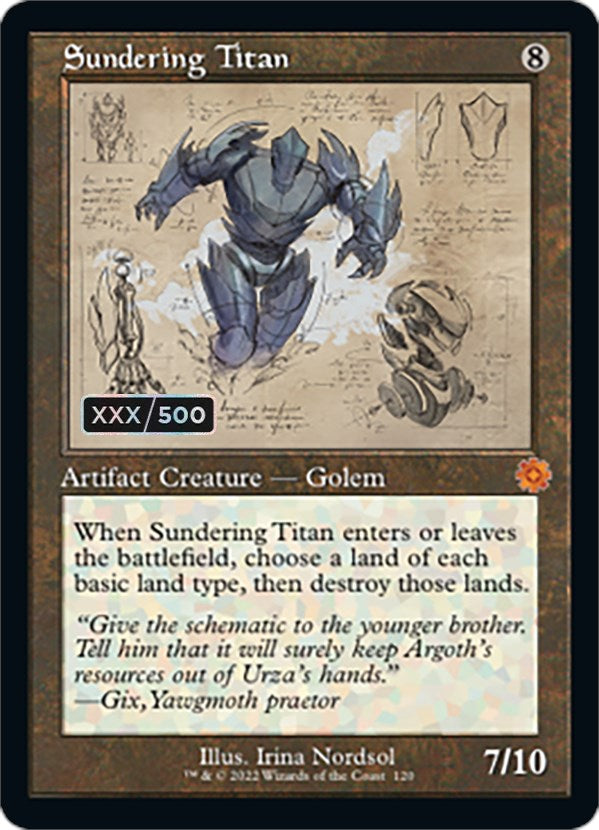 Sundering Titan (Retro Schematic) (Serialized) [The Brothers' War Retro Artifacts] | Gamers Paradise