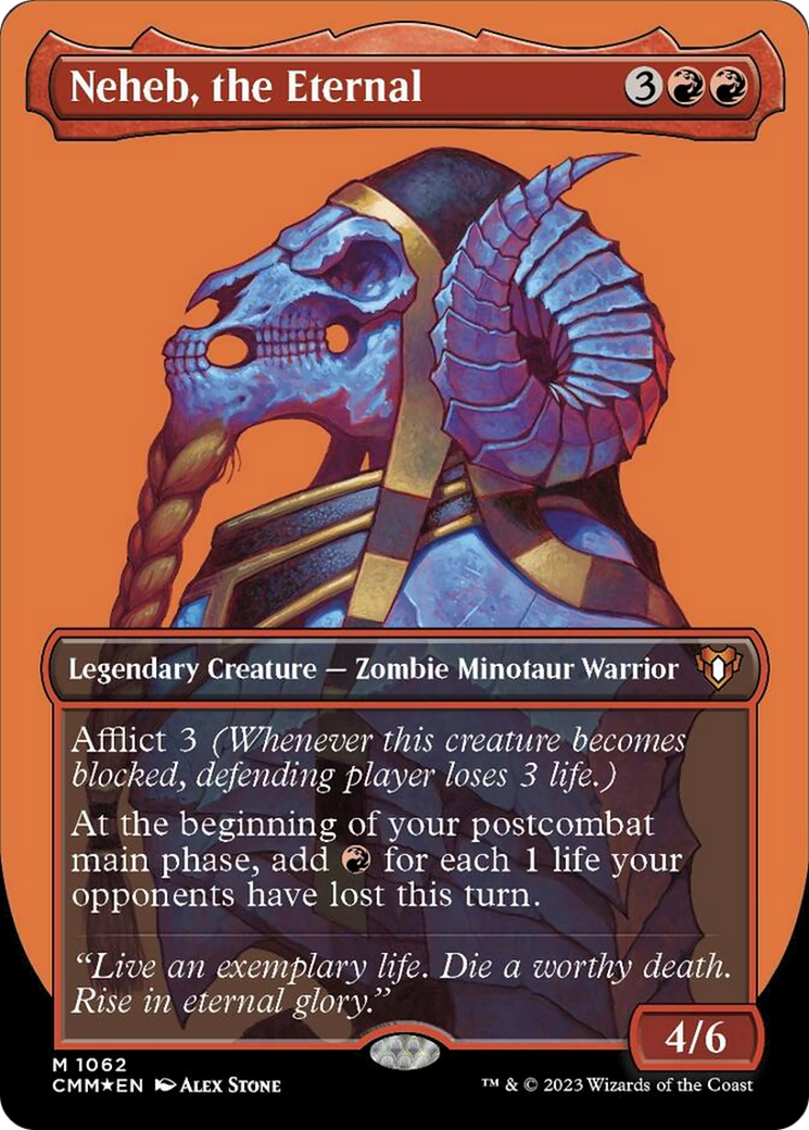 Neheb, the Eternal (Borderless Textured Foil Frame Break) [Commander Masters] | Gamers Paradise