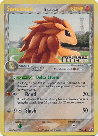 Sandslash (27/113) (Delta Species) (Stamped) [EX: Delta Species] | Gamers Paradise