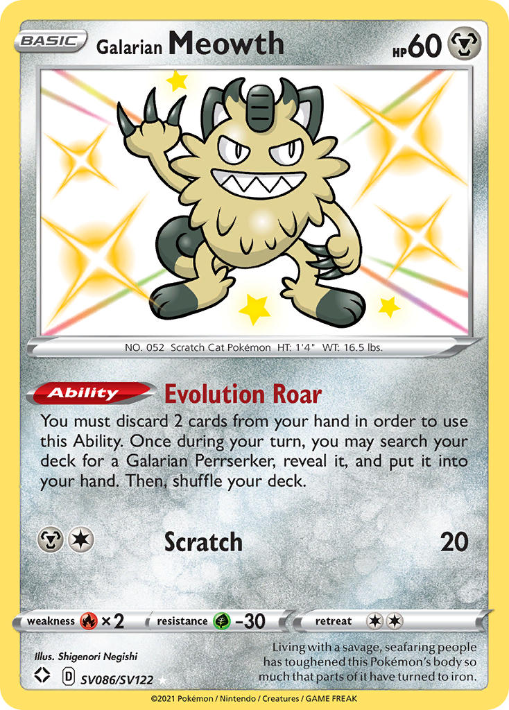 Galarian Meowth (SV086/SV122) [Sword & Shield: Shining Fates] | Gamers Paradise