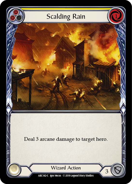 Scalding Rain (Yellow) [ARC142-C] (Arcane Rising)  1st Edition Rainbow Foil | Gamers Paradise