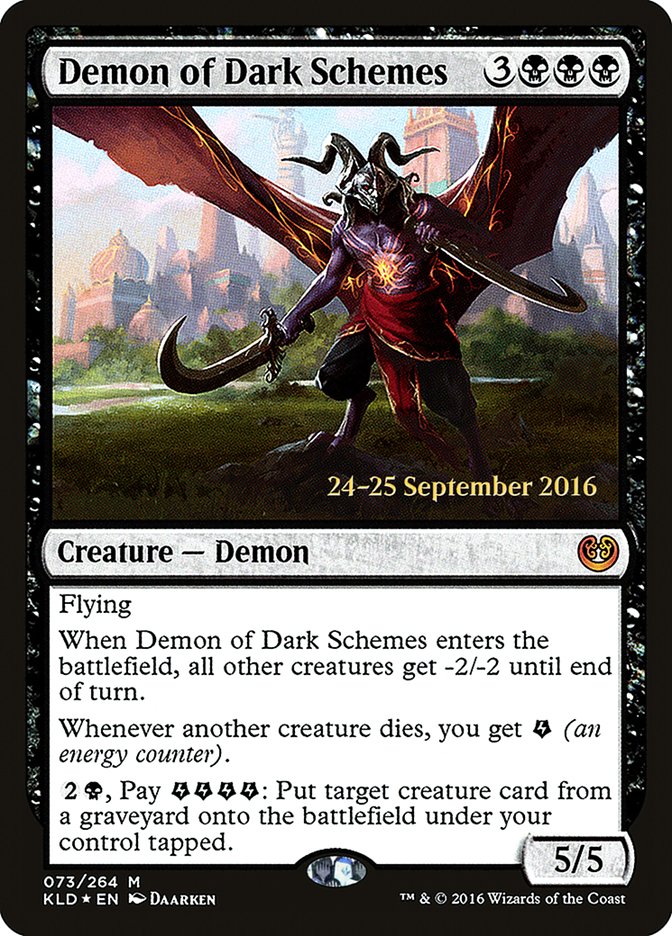 Demon of Dark Schemes [Kaladesh Prerelease Promos] | Gamers Paradise