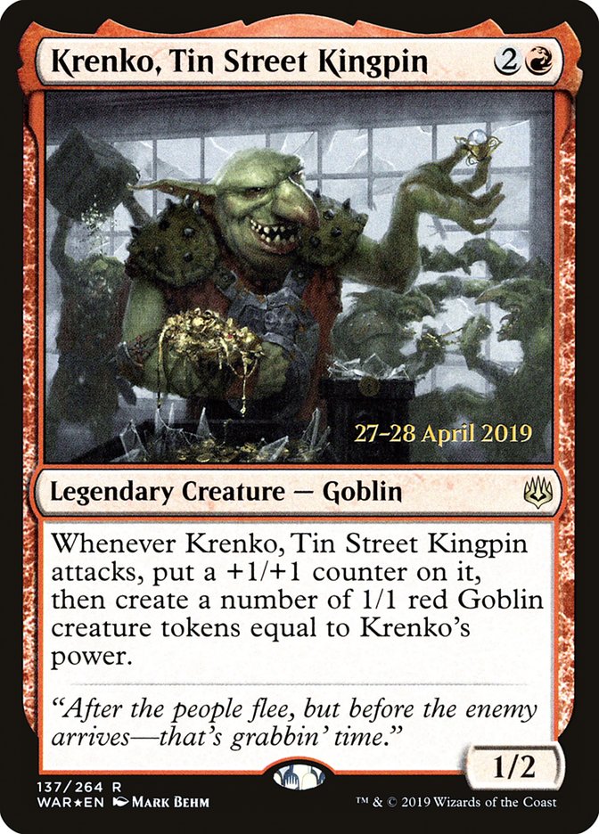 Krenko, Tin Street Kingpin [War of the Spark Prerelease Promos] | Gamers Paradise