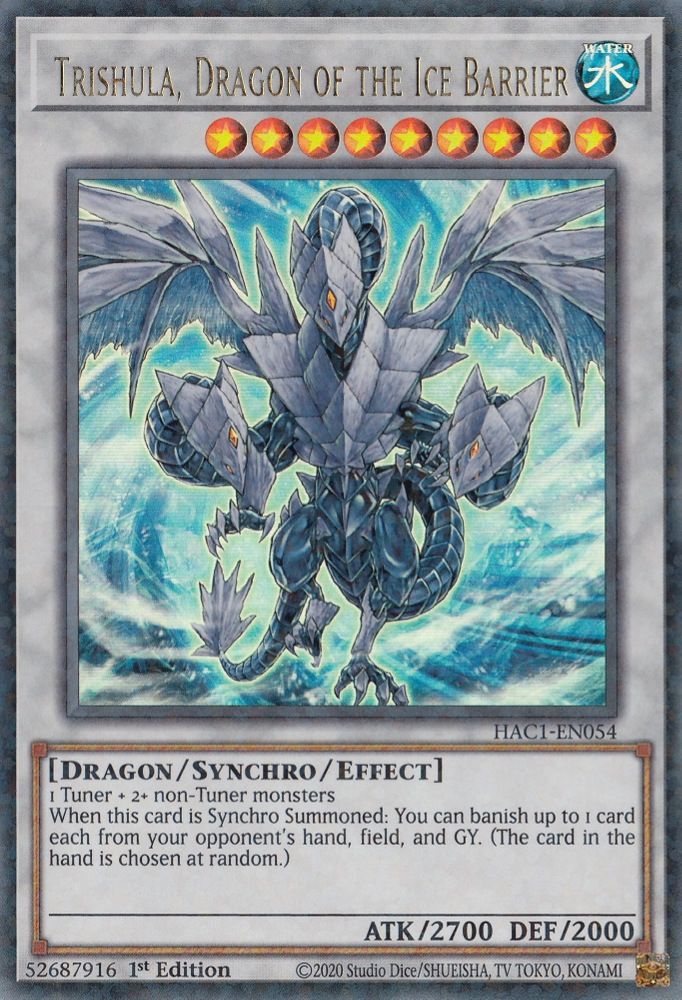 Trishula, Dragon of the Ice Barrier (Duel Terminal) [HAC1-EN054] Parallel Rare | Gamers Paradise