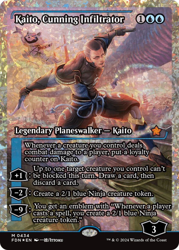 Kaito, Cunning Infiltrator (Showcase) (Frature Foil) [Foundations] | Gamers Paradise