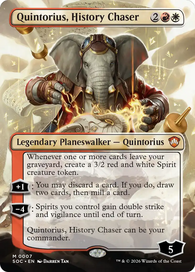 Quintorius, History Chaser (Borderless) [Secrets of Strixhaven Commander] | Gamers Paradise
