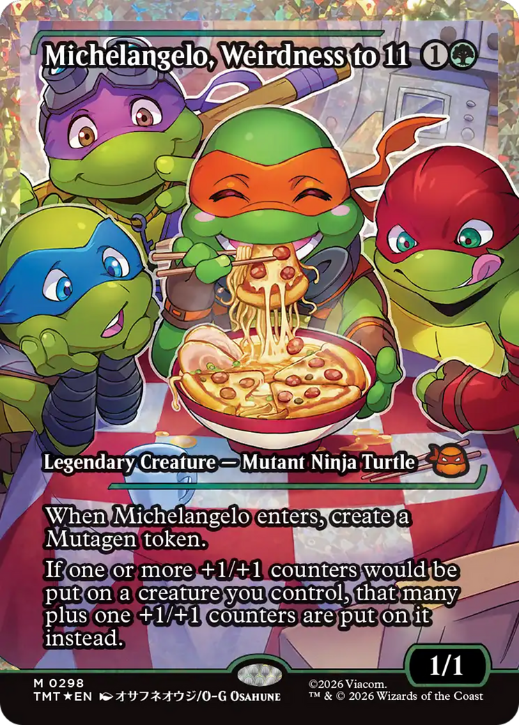 Michelangelo, Weirdness to 11 (Showcase) (Fracture Foil) [Teenage Mutant Ninja Turtles] | Gamers Paradise