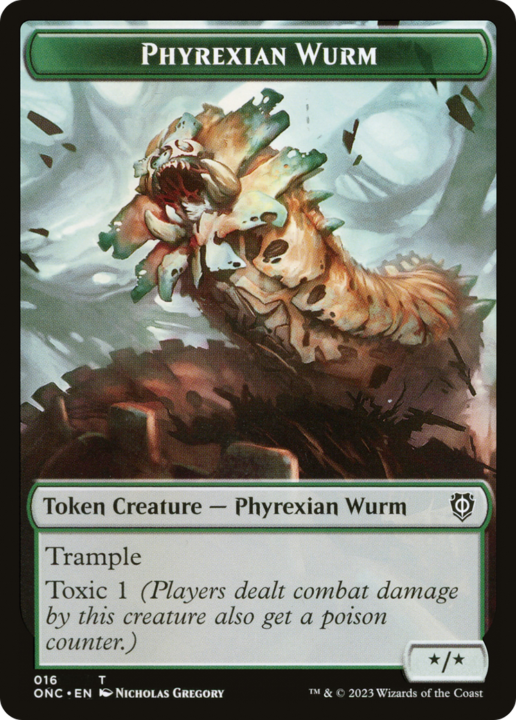 Phyrexian Wurm // Phyrexian Horror Double-Sided Token [Phyrexia: All Will Be One Commander Tokens] | Gamers Paradise