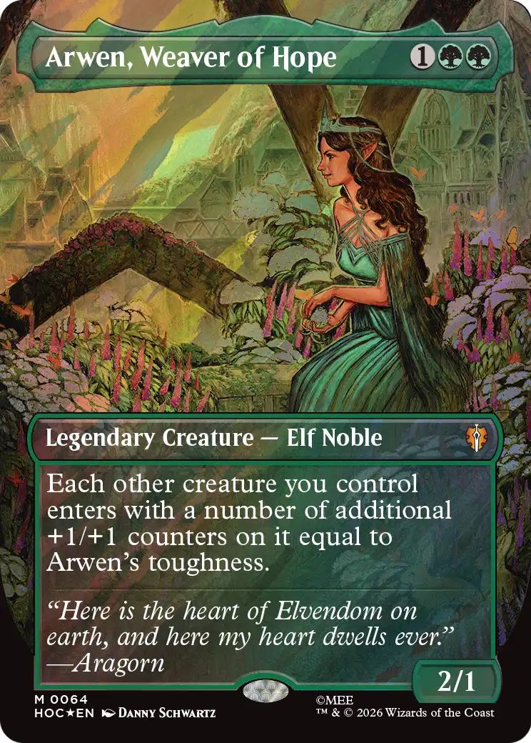 Arwen, Weaver of Hope (Borderless) (Surge Foil) [The Hobbit: Eternal-Legal] | Gamers Paradise