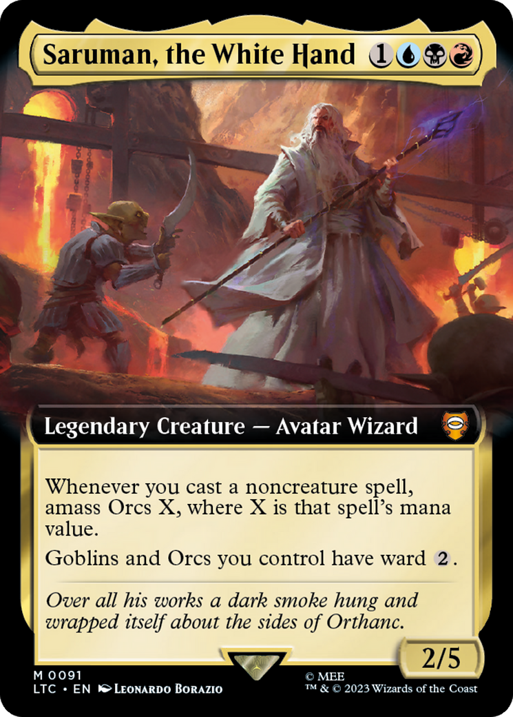 Saruman, the White Hand (Extended Art) [The Lord of the Rings: Tales of Middle-Earth Commander] | Gamers Paradise