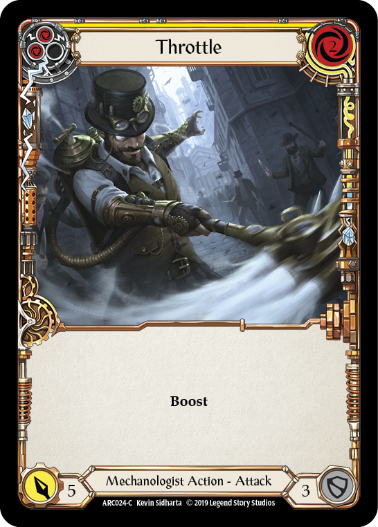 Throttle (Yellow) [ARC024-C] (Arcane Rising)  1st Edition Rainbow Foil | Gamers Paradise