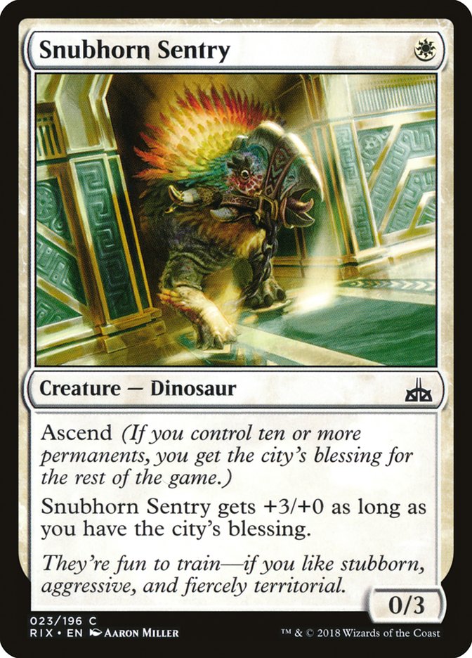 Snubhorn Sentry [Rivals of Ixalan] | Gamers Paradise