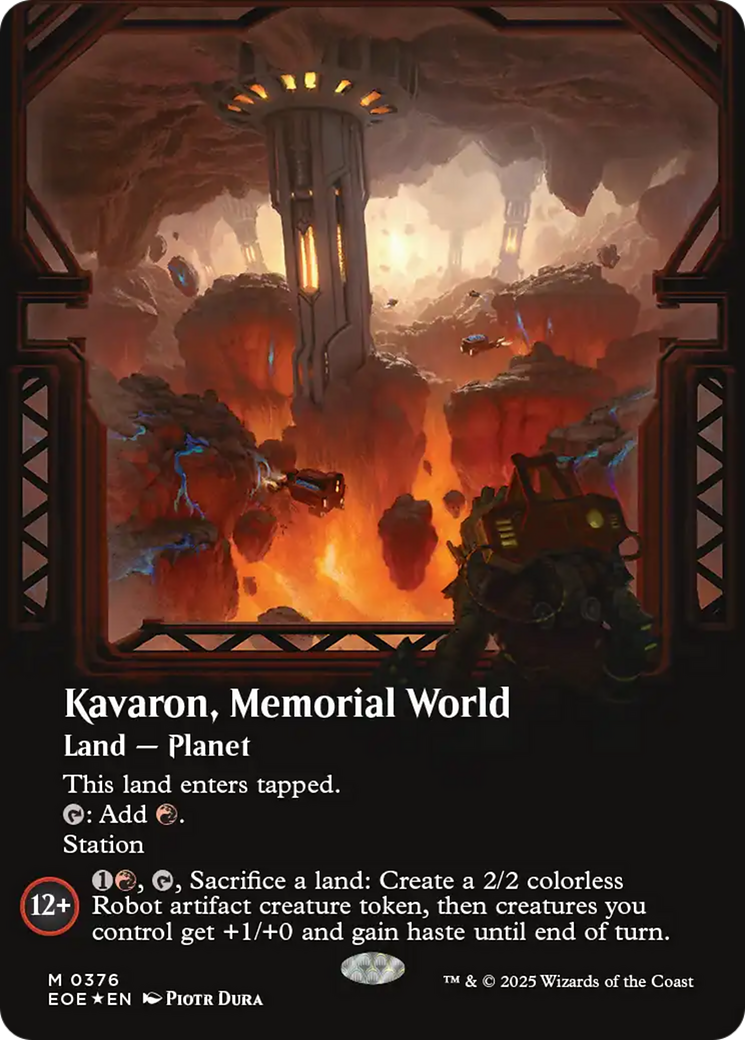 Kavaron, Memorial world (Borderless) (Galaxy Foil) [Edge of Eternities] | Gamers Paradise