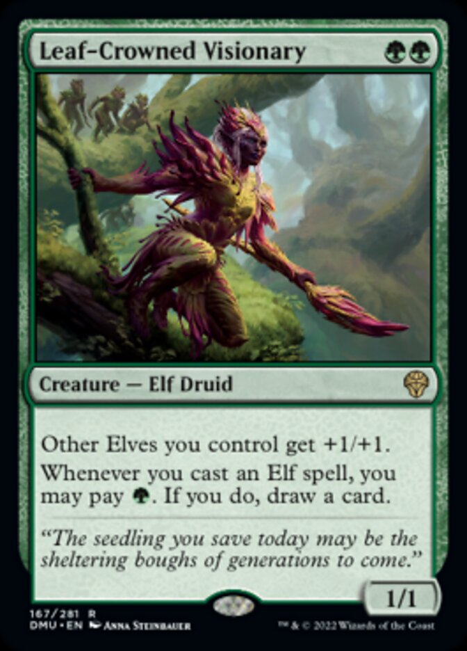 Leaf-Crowned Visionary [Dominaria United] | Gamers Paradise