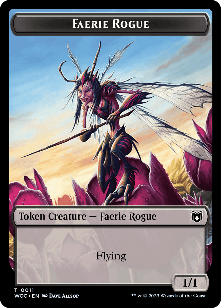Faerie Rogue // Pirate (0011) Double-Sided Token [Wilds of Eldraine Commander Tokens] | Gamers Paradise