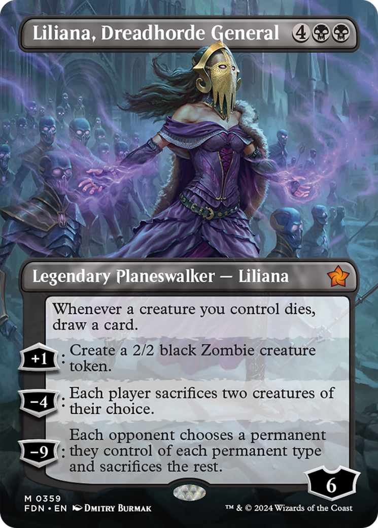 Liliana, Dreadhorde General (Borderless) [Foundations] | Gamers Paradise