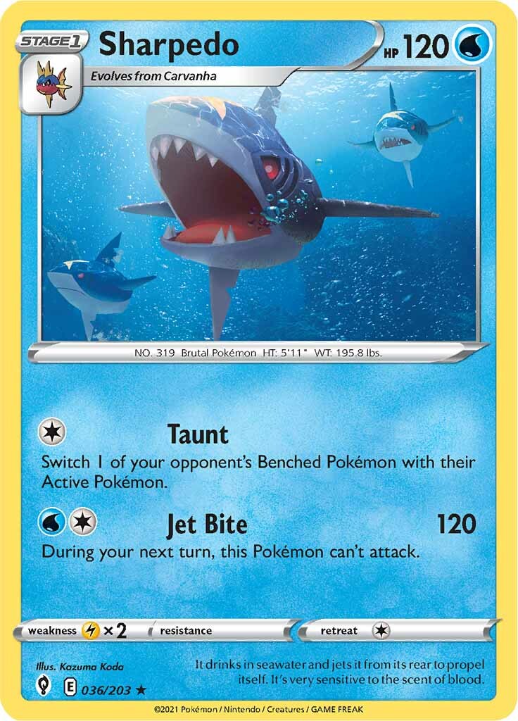 Sharpedo (036/203) [Sword & Shield: Evolving Skies] | Gamers Paradise