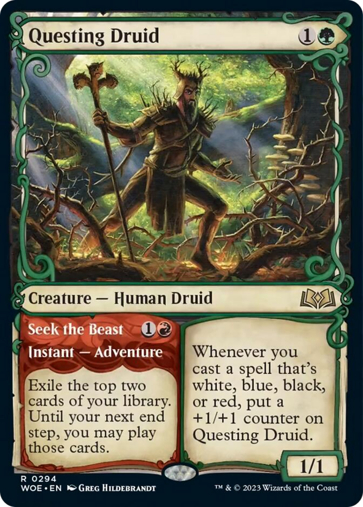 Questing Druid // Seek the Beast (Showcase) [Wilds of Eldraine] | Gamers Paradise