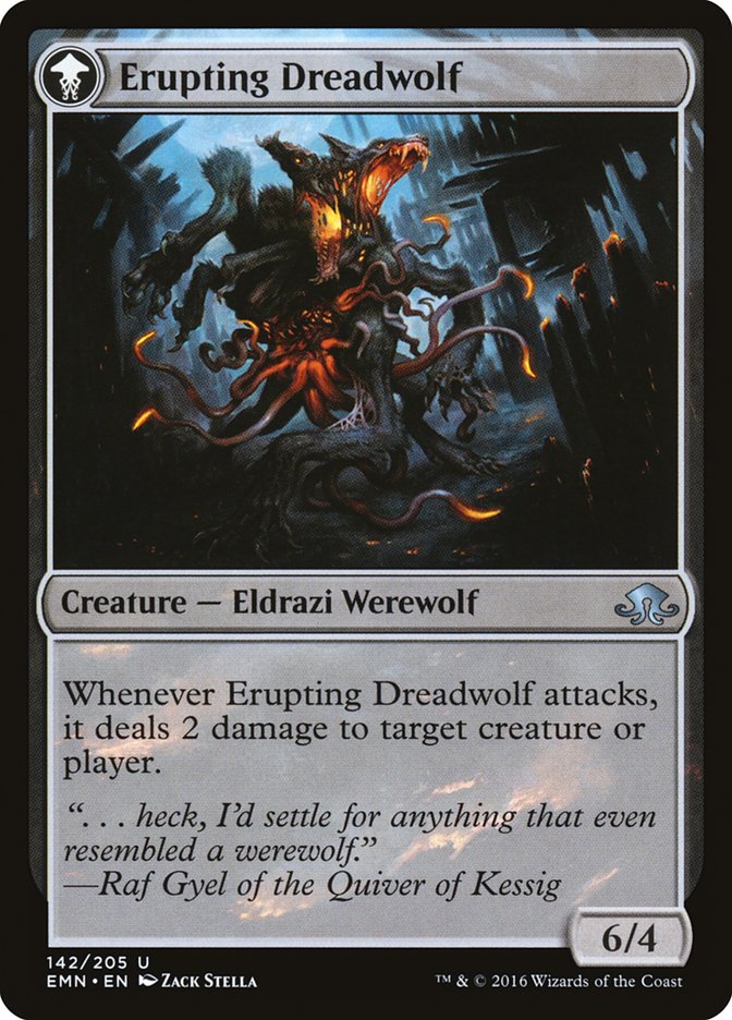 Smoldering Werewolf // Erupting Dreadwolf [Eldritch Moon] | Gamers Paradise