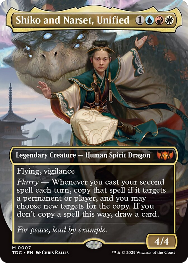 Shiko and Narset, Unified (Borderless) [Tarkir: Dragonstorm Commander] | Gamers Paradise