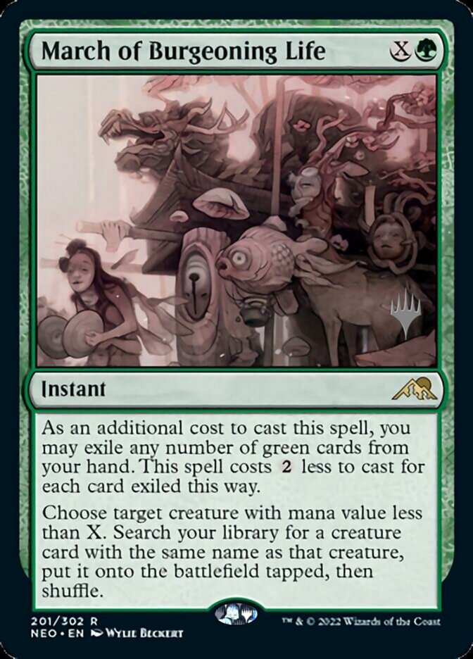March of Burgeoning Life (Promo Pack) [Kamigawa: Neon Dynasty Promos] | Gamers Paradise