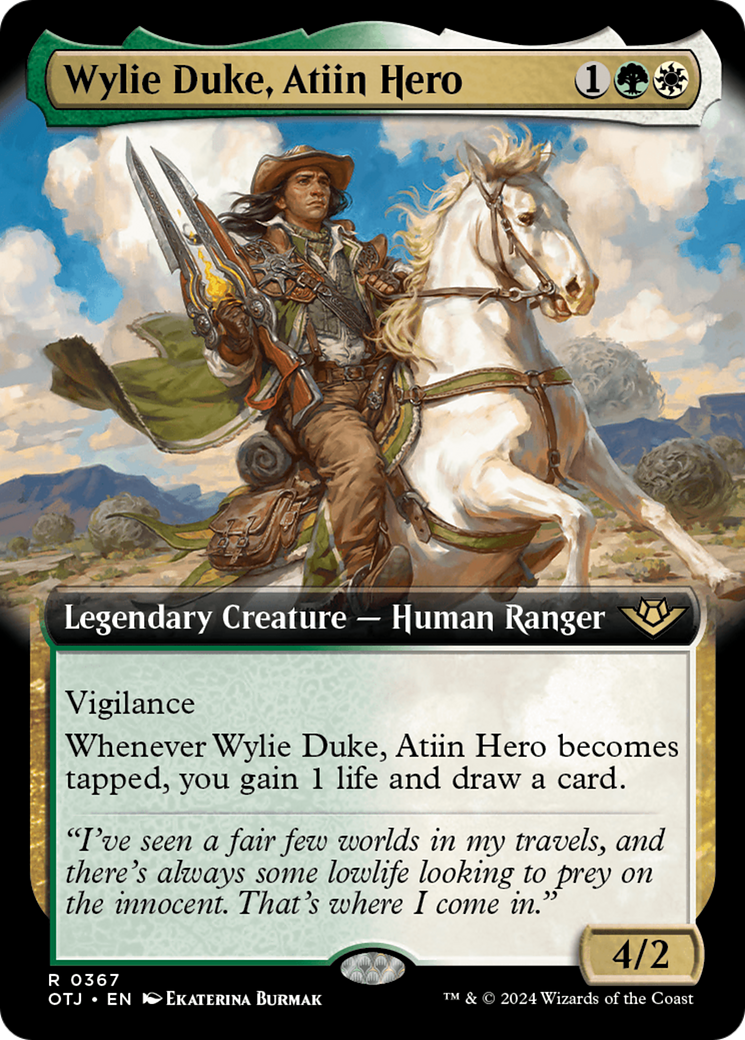 Wylie Duke, Atiin Hero (Extended Art) [Outlaws of Thunder Junction] | Gamers Paradise
