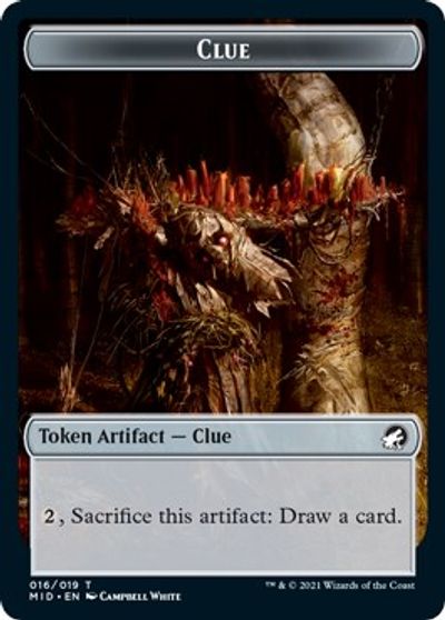 Zombie (005) // Clue Double-Sided Token [Innistrad: Midnight Hunt Tokens] | Gamers Paradise