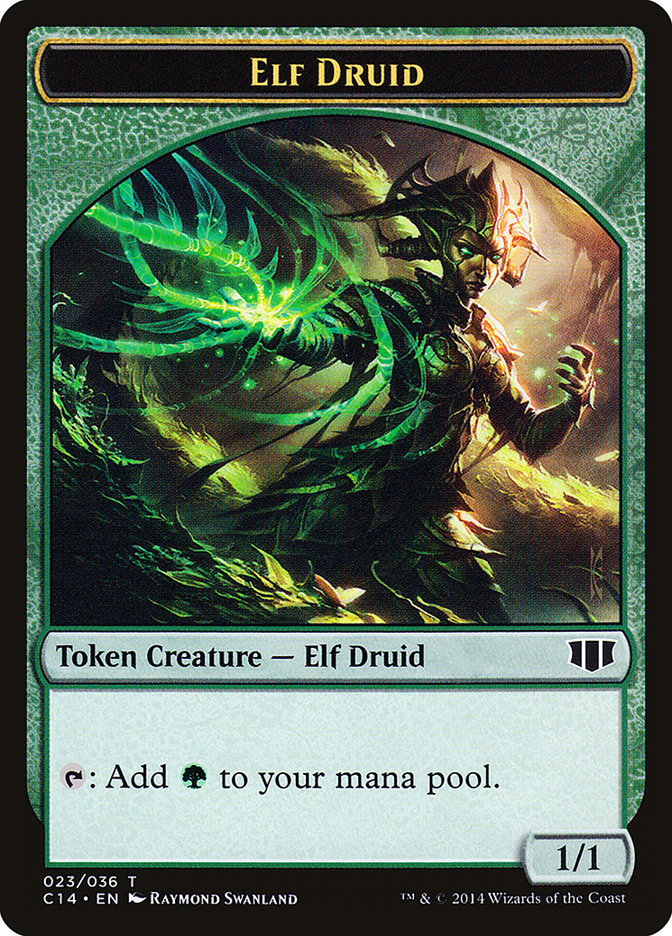 Elf Druid // Beast (020/036) Double-Sided Token [Commander 2014 Tokens] | Gamers Paradise