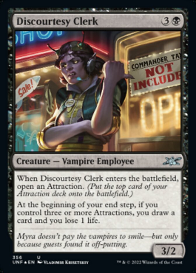 Discourtesy Clerk (Galaxy Foil) [Unfinity] | Gamers Paradise