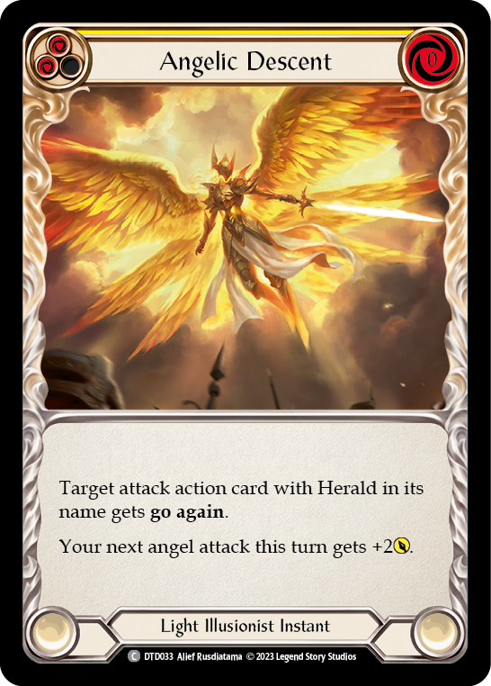 Angelic Descent (Yellow) [DTD033] (Dusk Till Dawn)  Rainbow Foil | Gamers Paradise