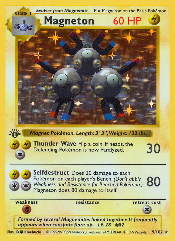 Magneton (9/102) (Shadowless) [Base Set 1st Edition] | Gamers Paradise