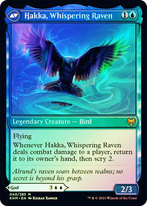 Alrund, God of the Cosmos // Hakka, Whispering Raven [Kaldheim Prerelease Promos] | Gamers Paradise